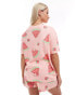 Фото #2 товара ASOS DESIGN Maternity watermelon oversized tee & short pyjama set in pink