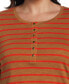 ფოტო #3 პროდუქტის Plus Size cotton Knit 3/4 Sleeve Henley Top