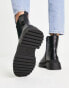 Фото #8 товара New Look flat high ankle chunky chelsea boot in black