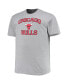 Фото #4 товара Men's Heathered Gray Chicago Bulls Big and Tall Heart and Soul T-shirt