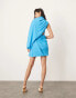 Фото #4 товара ASOS EDITION ultimate drape mini dress in blue