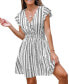 ფოტო #1 პროდუქტის Women's Geo Print Smocked Waist Mini Beach Dress