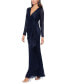 Фото #2 товара Women's Metallic Ruched Gown