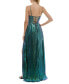 Фото #2 товара Juniors' Sweetheart-Neck Slit-Front Foil Gown