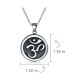 Фото #2 товара Circle Disc Aum Om Ohm Sanskrit Symbol Yoga Medallion Aum Om Ohm Necklace Pendant For Women s Men Necklace Oxidized .925 Sterling Silver
