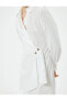 Фото #5 товара Платье Koton с V-образным вырезом и пуговицами из хлопка