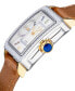ფოტო #2 პროდუქტის Women's Padova Gemstone Swiss Quartz Diamond Accent Taupe Hand Made Italian Leather Strap Watch 27mm x 30mm