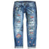 Фото #1 товара Vintage Dokotoo Straight Jeans Pants Women's 2XL Blue Floral Mid Rise Pull-On