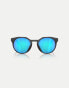 Фото #3 товара Oakley Hstn round polarised sunglasses with blue mirrored lens in matte black