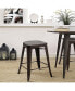 Copper Set of 4 Metal Wood Counter Stool Kitchen Bar Chairs