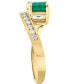 ფოტო #2 პროდუქტის EFFY® Emerald (1-3/8 ct. t.w.) & Diamond (1/6 ct. t.w.) Bypass Ring in 14k Gold