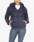 Фото #1 товара Women's Full Front Zip Hooded Bomber Puffer Jacket