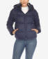 Women's Full Front Zip Hooded Bomber Puffer Jacket