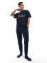 Threadbare scribble short sleeve lounge set in navy