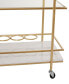 Фото #2 товара 27" x 13" x 33" Marble Rolling 1 Glass and 2 Marble Shelves with Handles Bar Cart