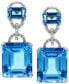 ფოტო #1 პროდუქტის EFFY® Blue Topaz (28-1/5 ct. t.w.) and Diamond (1/8 ct. t.w.) Earrings in 14k White Gold