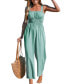 ფოტო #1 პროდუქტის Women's Sage Square Neck Wide Leg Jumpsuit