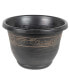 Фото #1 товара Outdoor Tulip Banded Plastic Planter Toffee 13 Inches