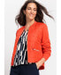 Фото #1 товара Women's Mixed Media Zip Front Jacket