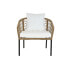 Table Set with 3 Armchairs DKD Home Decor White 137 x 73,5 x 66,5 cm synthetic rattan Steel