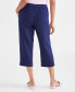 Фото #2 товара Women's 100% Linen Solid Cropped Pull-On Pants, Created for Macy's