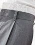 ASOS DESIGN wide leg smart trouser with a white contrast waistband in grey