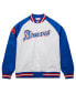 ფოტო #4 პროდუქტის Men's Hank Aaron White/Royal Atlanta Braves Cooperstown Collection Legends Lightweight Satin Raglan Full-Snap Jacket