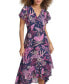 Фото #4 товара Women's Printed Flutter-Sleeve Midi Dress