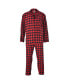 ფოტო #1 პროდუქტის Hanes Men's Big and Tall Flannel Plaid Pajama Set