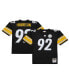 Фото #1 товара Men's James Harrison Black Distressed Pittsburgh Steelers Legacy Replica Jersey