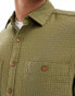 Фото #3 товара ASOS DESIGN overshirt in waffle with patch pocket in khaki