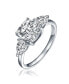 ფოტო #1 პროდუქტის Sterling Silver White Gold Plated Clear Cubic Zirconia Engagement Ring