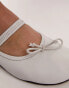 Topshop Brooke leather unlined ballerina shoe in white Белый, 37 - фото #3