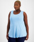 Фото #1 товара Plus Size Scoop-Neck Sleeveless Top, Created for Macy's