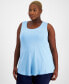 ფოტო #1 პროდუქტის Plus Size Scoop-Neck Sleeveless Top, Created for Macy's