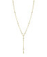 14K Gold Tone Cross Chain Y Necklace 15" Adjustable