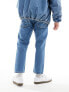 Jack & Jones Mark wide cropped rigged jean in mid blue wash