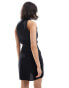 Фото #4 товара Mango cinched waist sleevess mini dress in black