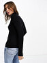 Фото #8 товара Object long sleeve roll neck knitted top in black