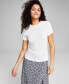 Women's Ribbed Crewneck Short-Sleeve T-Shirt, Created for Macy's