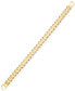 ფოტო #2 პროდუქტის Men's Railroad Track Polished Bracelet in 10k Gold