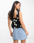 Фото #2 товара ASOS DESIGN tie strap sun top with pephem in polka dot print