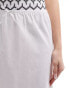 COLLUSION beach linen maxi skirt with bow in white