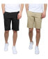 Фото #1 товара Men's 5 Pocket Flat Front Slim Fit Stretch Chino Shorts, Pack of 2