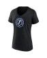 Фото #2 товара Women's Black Tampa Bay Lightning Alternate Logo V-Neck T-shirt