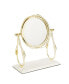 Фото #1 товара Table Mirror with Leaf Design Border and Marble Base, 5" x 14"