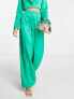 Фото #5 товара Extro & Vert super wide leg trousers in emerald satin co-ord