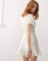 Reclaimed Vintage mini tea dress in ivory with contrast lace Разноцветный, 40 - фото #8