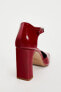 Leather high heel shoes