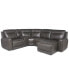 Фото #4 товара CLOSEOUT! Blairemoore 5-Pc. Leather Power Chaise Sectional with 1 USB Console and 1 Power Recliner, Created for Macy's